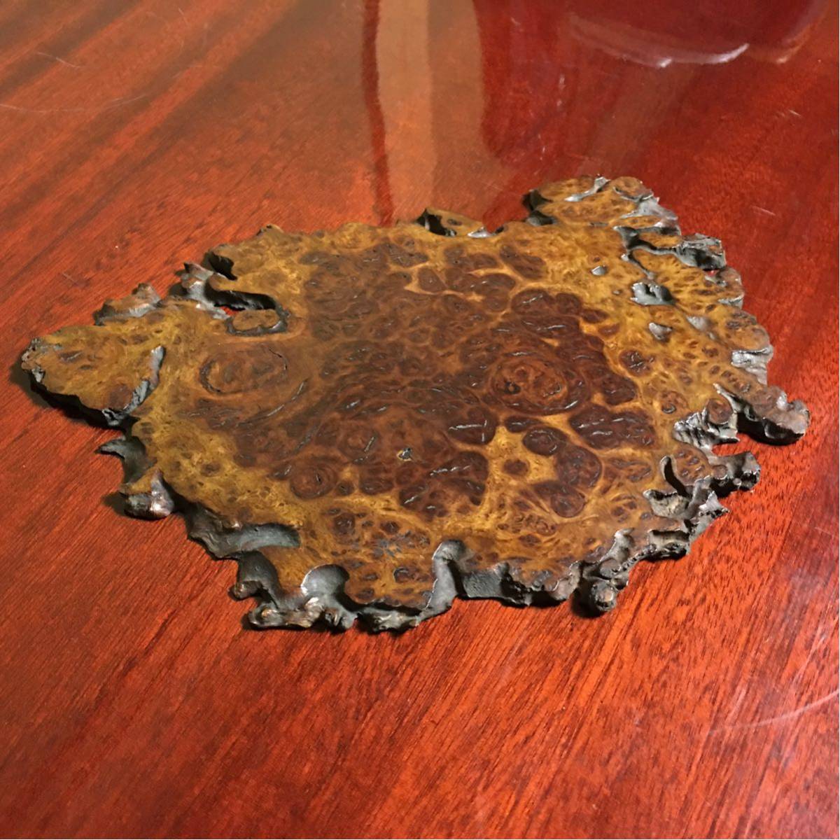 時代 花梨 玉杢 瘤 花台 香炉台 盆栽台 平台 約45㎝ 時代 花梨 玉杢 瘤 花台 香炉台 盆栽台 平台 約45㎝ 時代 花梨 玉杢 瘤