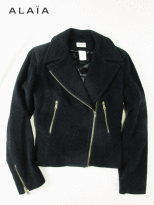 VINTAGE ALAIA ウール ライダース ブラック 38 アライア ダブル ジャケット ヴィンテージ