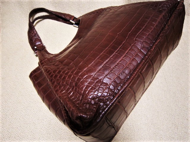 JRA認定＊美品！ブラウン系マットクロコダイル トートバッグ