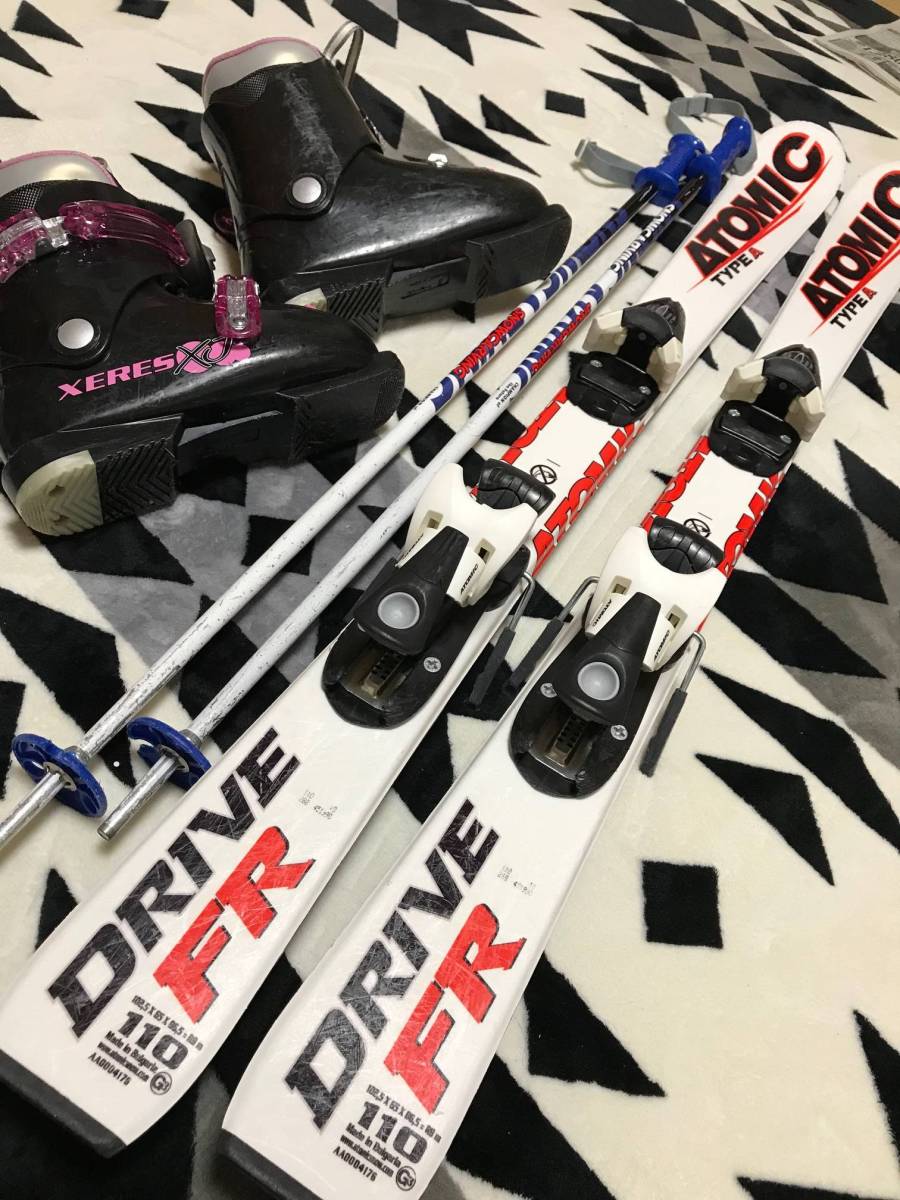 110cm 靴20cm SNOWCARVING 子供用スキーセット メンテ済 110cm 靴20cm