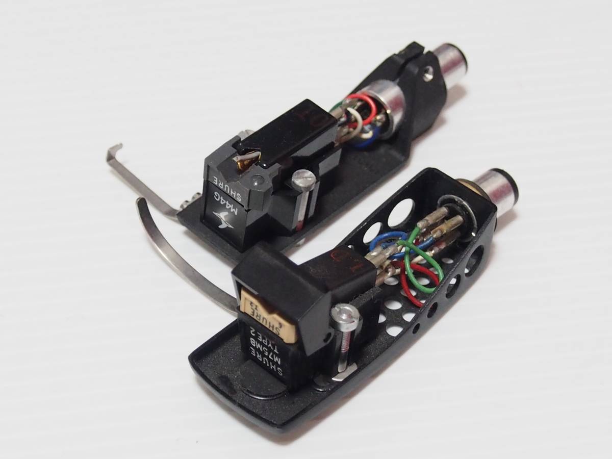 SHURE MMカートリッジ M44G / M75MB TYPE2 ヘッドシェル付 シュア 2個
