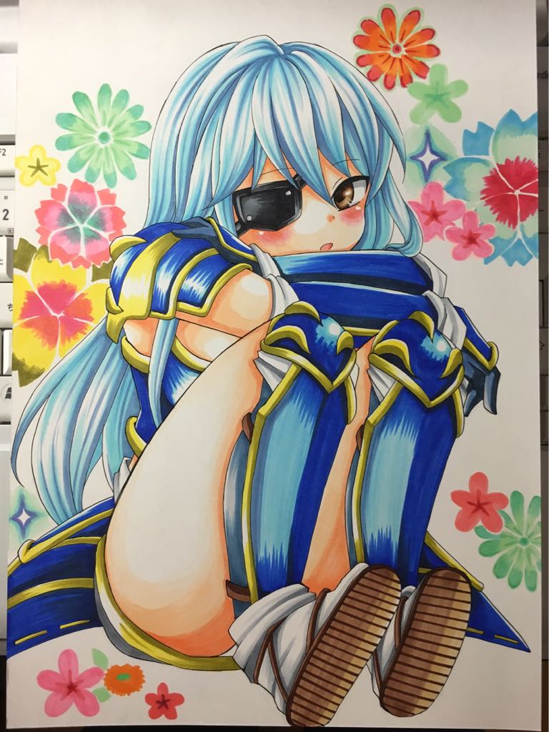 同人手描きイラスト☆戦国乙女 伊達マサムネ☆A4(手描きイラスト