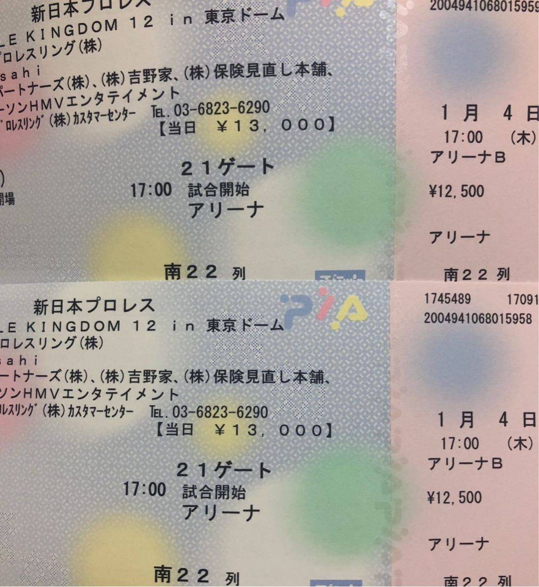 新日本プロレス 1.4 東京ドーム アリーナB 良席 通路側 【公式通販】