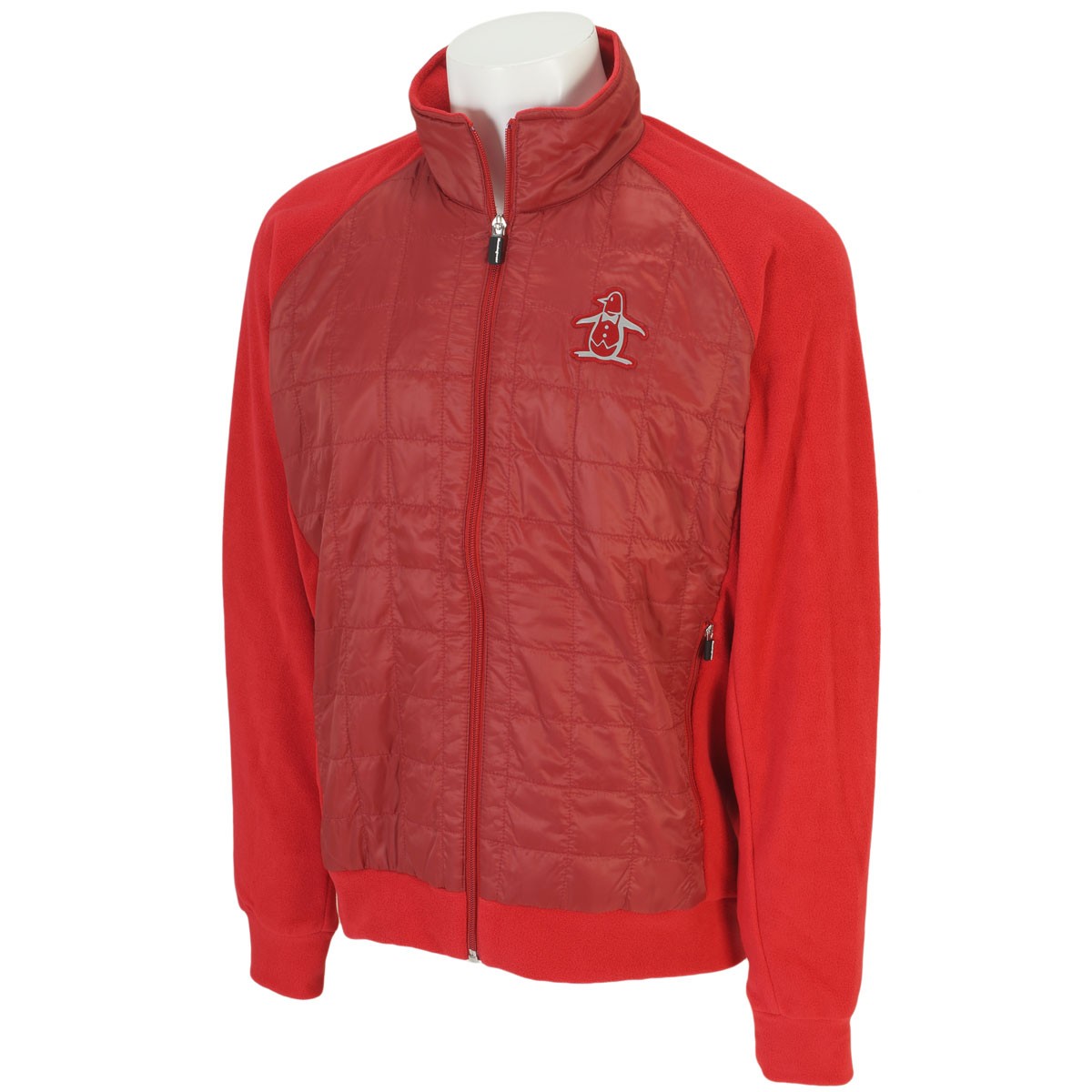 マンシングウェア (Munsingwear) FineWarm ダウンハイブリッドブルゾン (レッド) Ｌ