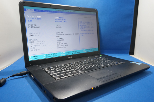 ジャンク】NEC VersaPro VA-D Core i3-2330M 2.2GHz 2GB HDD無 BIOS