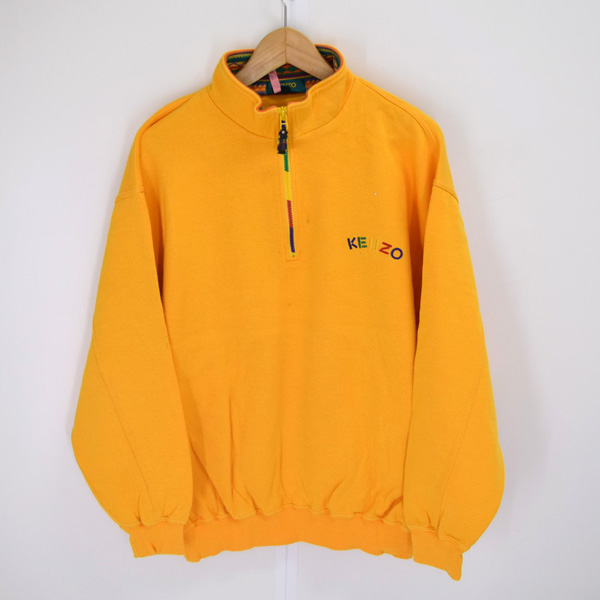 ◇ KENZO GOLF ハーフジップトレーナー イエロー 大きめ サイズ5 (0250171946)