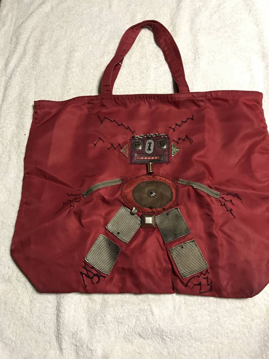 プラダ トートバッグ ロボット レッド