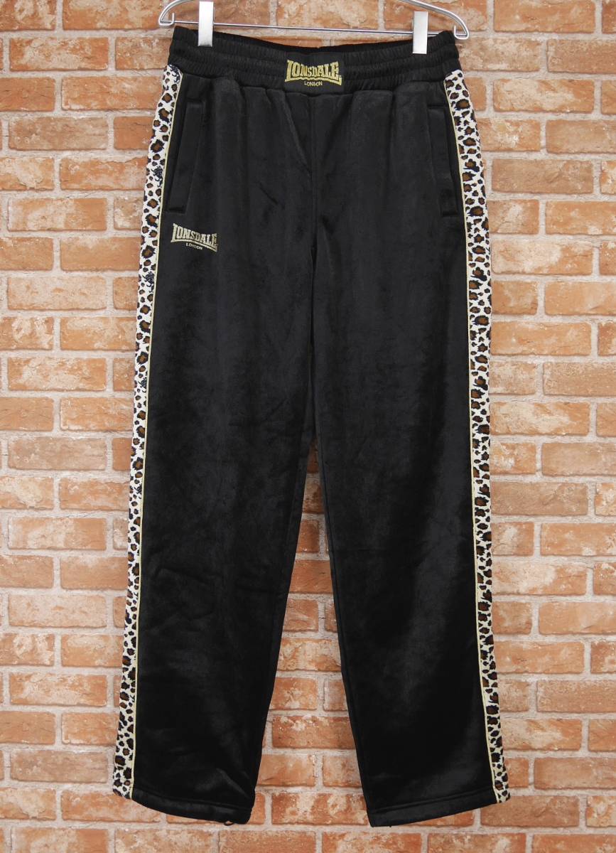 ◇ロンズデール/LONSDALE◇上下セット セットアップ ベロア 黒×ヒョウ 