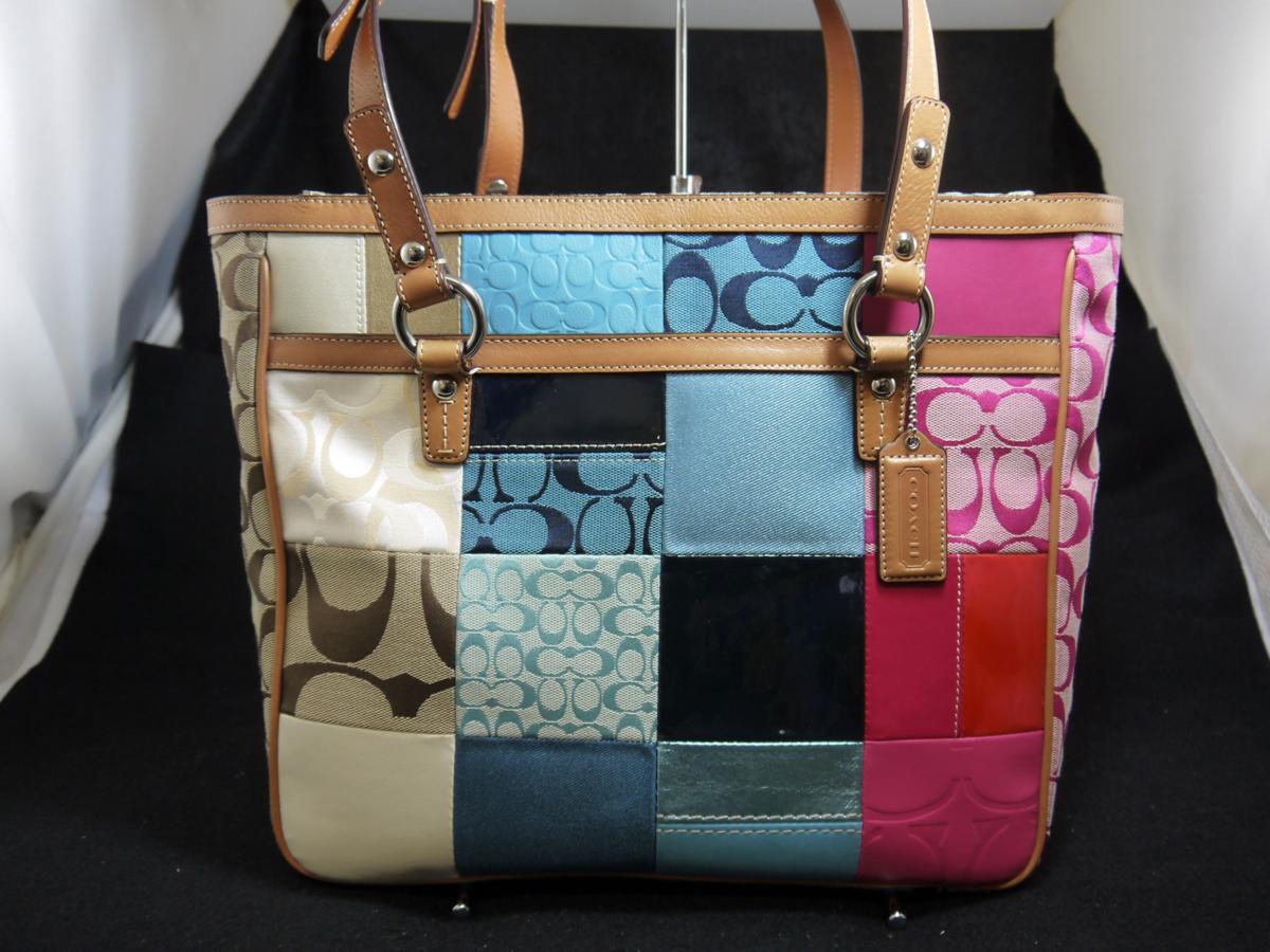 USED品 COACH コーチ F14653 シグネチャーパッチワーク トートバッグ 