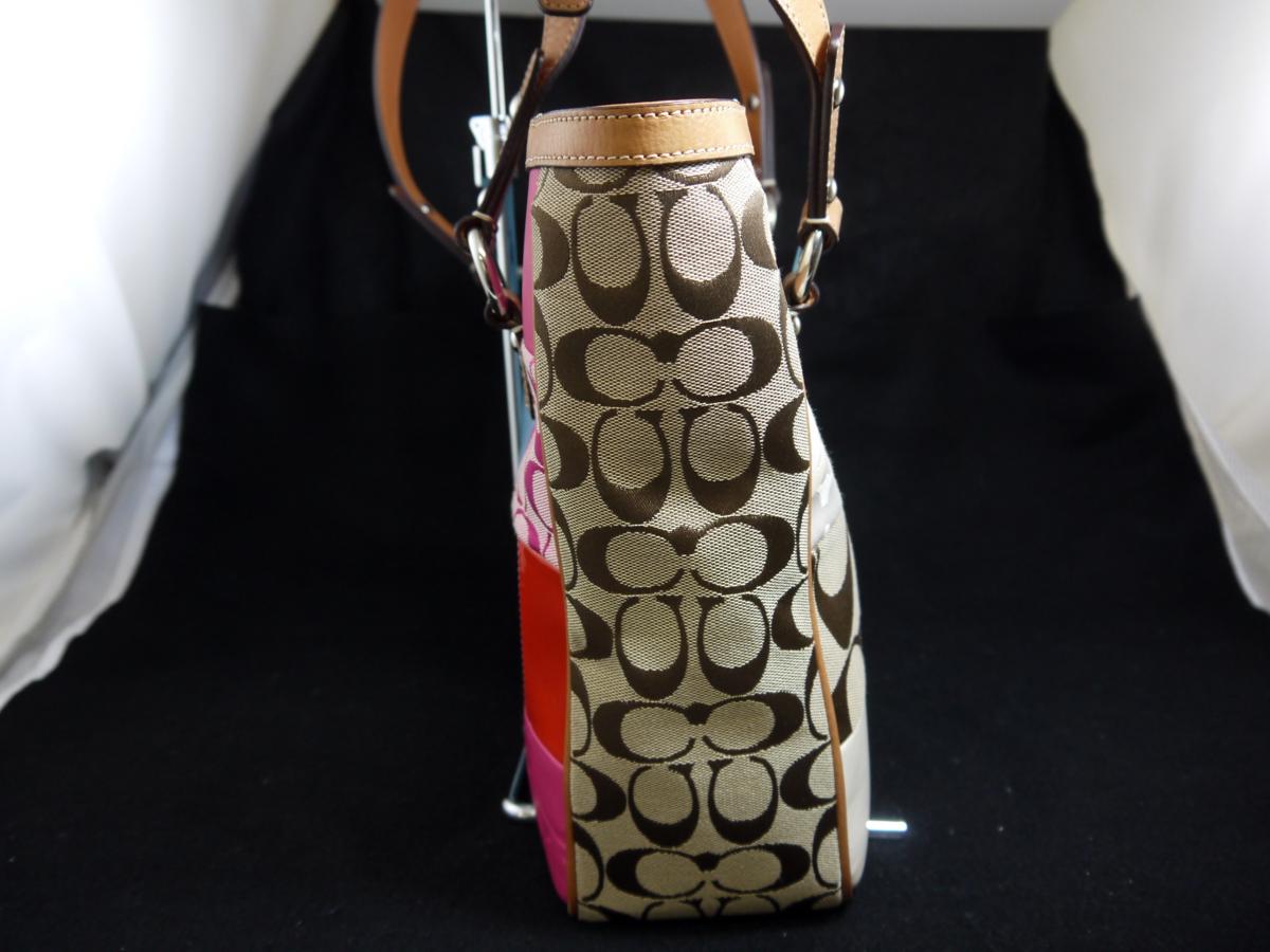 USED品 COACH コーチ F14653 シグネチャーパッチワーク トートバッグ 