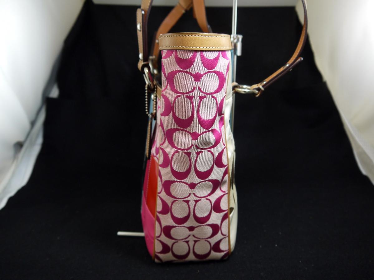 USED品 COACH コーチ F14653 シグネチャーパッチワーク トートバッグ 