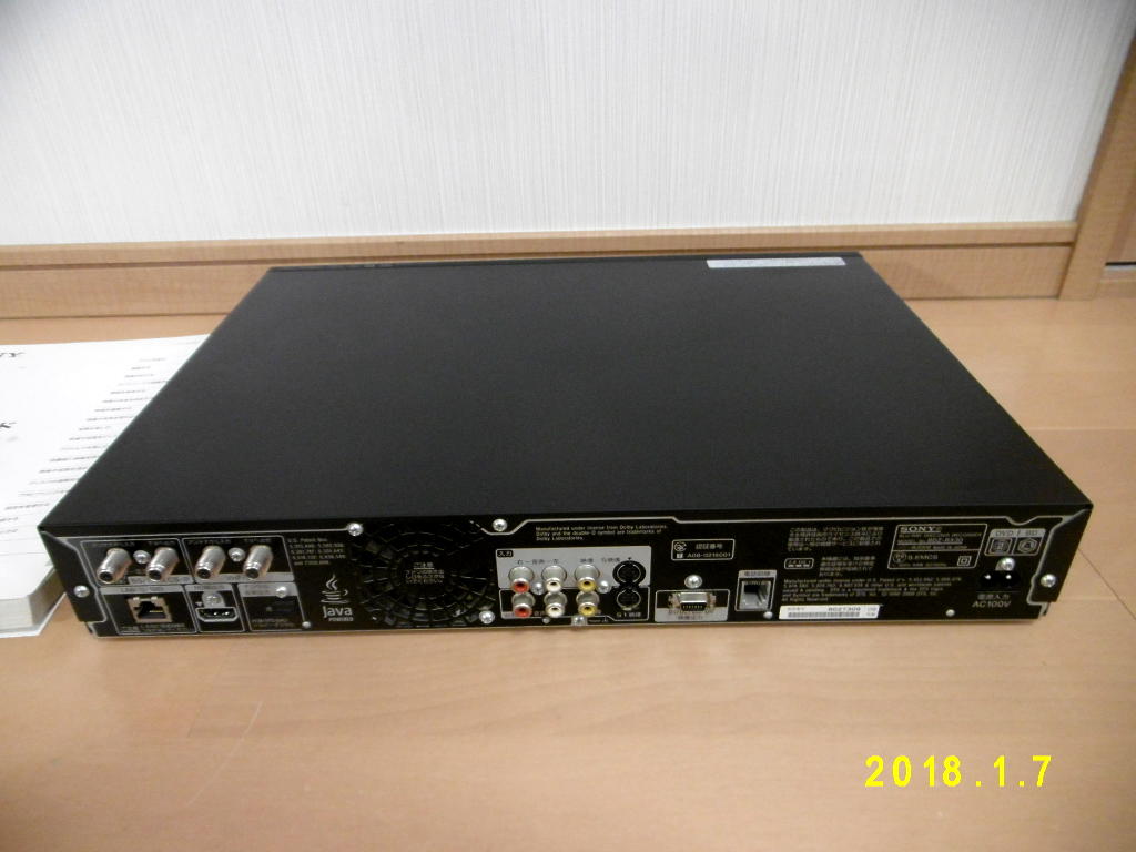 SONY BDZ-RX30 ジャンク品 ブルーレイレコーダー 説明書付 SONYBDZ