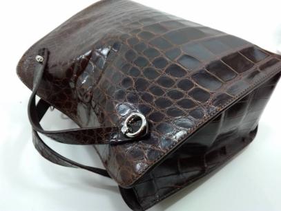 極美品！CREATION LUSSETO【クリエイション ルセ】クロコダイル 2WAY ハンドバッグ MADE in ITALY