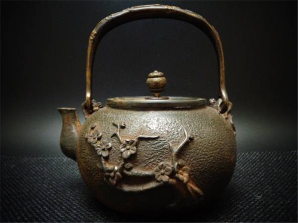 鉄瓶 茶道具 煎茶道具 急須 鉄器 龍文堂 骨董品 時代物 アンティーク