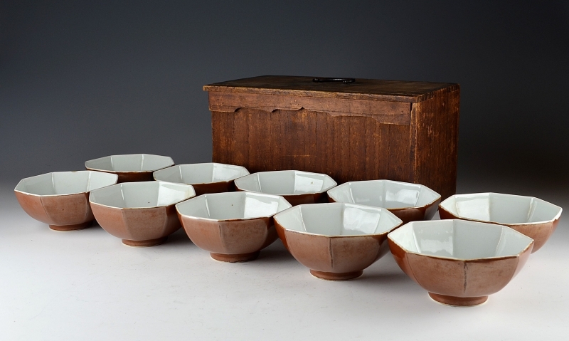 壱 】中国古美術 柿南京八角椀 十客 清朝期 A387 探展日志