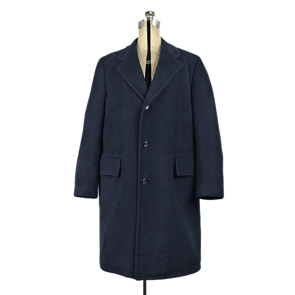 数量限定，SALE 50s ビンテージ カシミア チェスターコート ロングコート ネイビー 紺色 アメリカ イタリア メンズ 古着 MINICUCCI'S CASHMERE L(Lサイズ)｜売買されたオークション情報、yahooの商品情報をアーカ Lサイズ
