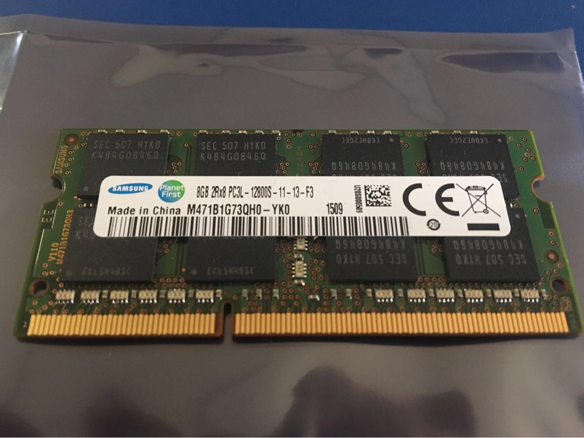 8GB SAMSUNG PC3L-12800S 2Rx8 ノートPC用メモリ DDR3 - Samsung 2枚 