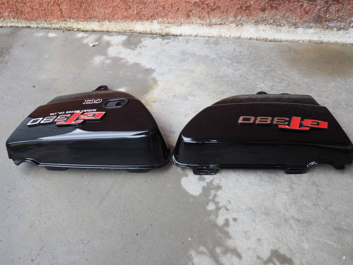 ☆彡GT380 B5 タンク＆サイドカバー外装SET 純正カラー塗装 中古 美品