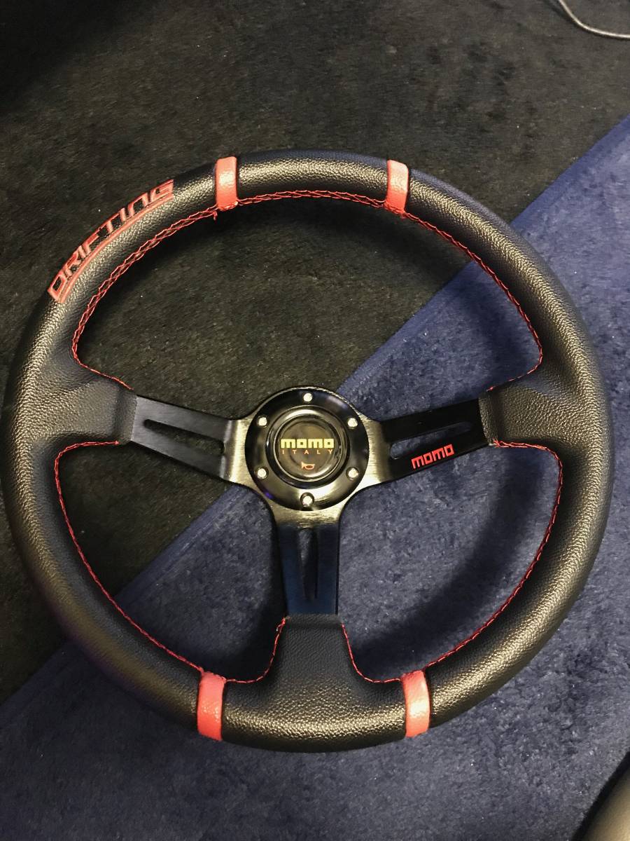 中古 ハンドルボス対応 350mmレーシングステアリング 　80mmオフセットディープコーン バックスキン生地タイプ ステアリング ボス 中古の通販 軽量 直径350mm ステアリング・パーツ