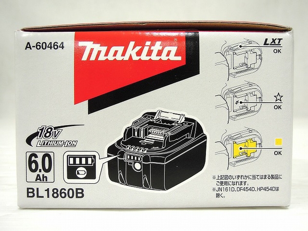 未使用 マキタ リチウムイオンバッテリー BL1860B 18V 6.0Ah O2868943