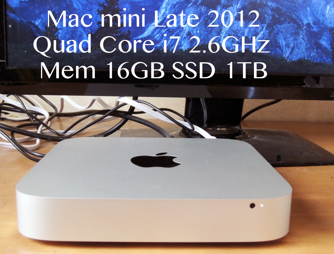 1TB SSD 搭載 Mac mini Late 2012 MD388J/A Core i7 4コア 2.6GHz