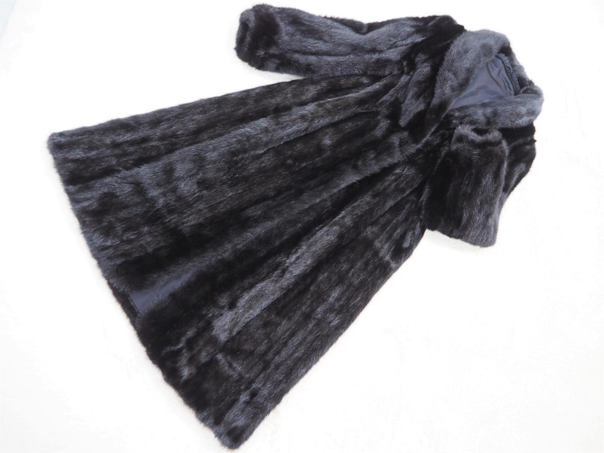 美品【金 SAGA MINK】高級 サガゴールド ブラックミンク アップ 
