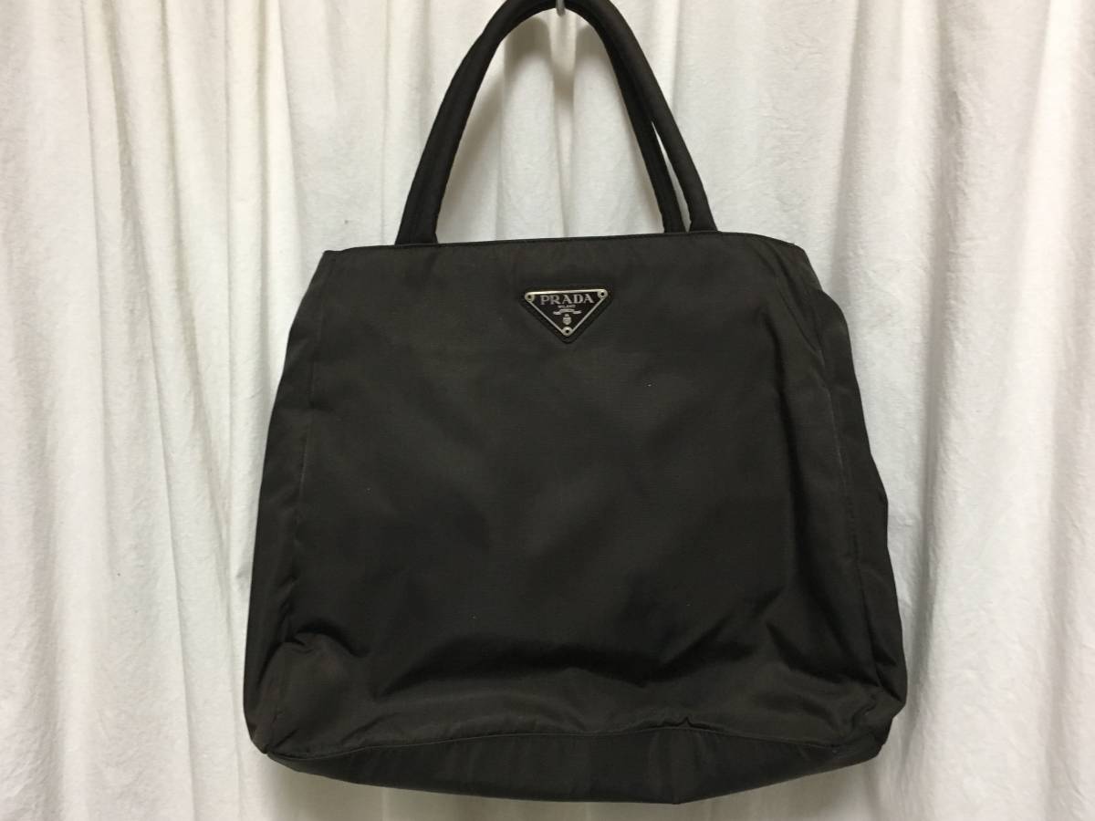 PRADA プラダ ナイロン トートバッグ ギャラカード 肩掛け 三角ロゴ 黒