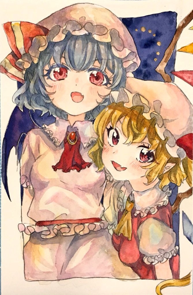 同人手描きイラスト 東方Projectレミリア、フランドール・スカーレット