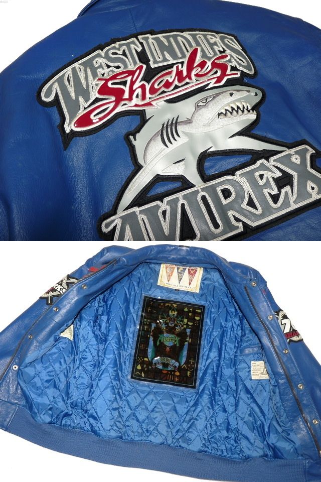 アヴィレックス AVIREX WEST INDIES SHARKS 本革 オールレザー 