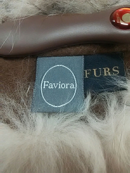 ファビオラ Faviora マフラー フォックス アイボリー×ダークブラウン ティペット/SAGA FURS 美品