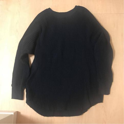 KIIT キート ビックワッフル ニット カットソー サーマル ネイビー 美品