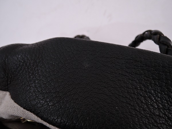 □ヌイトメル Nuitomeru *巾着トートバッグMS ブラック*黒レザー2WAY