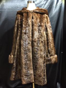 2078★LOT9★No.48★3/2★1000円スタート★大量出品★売り切り★コート★毛皮★ブランド不明★レディース★茶系