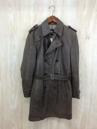BURBERRY BLACK LABEL◆トレンチコート/L/羊革/BRW