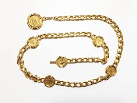 美品 CHANEL コイン チャーム チェーン ベルト ココマーク ゴールド 