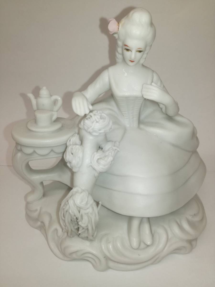 極レア品　瀬戸ノベルティ　プードルと貴婦人のティータイム　白生地_1