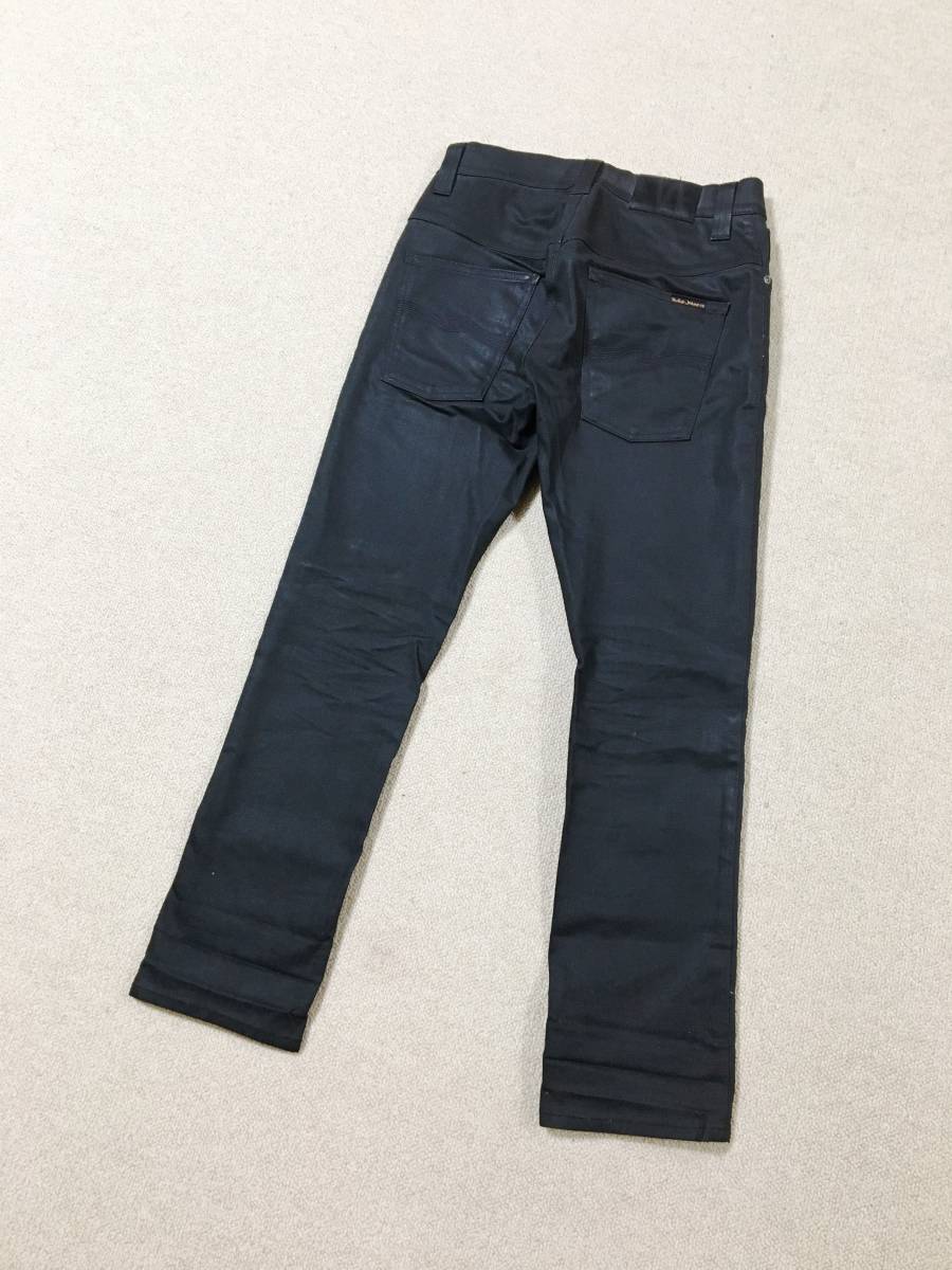 良品】Nudie Jeans ヌーディージーンズ☆Thin Finn コーティング黒 