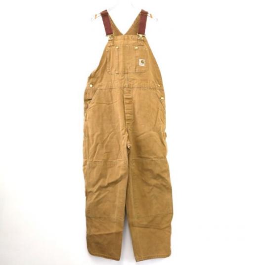 90s USA製 carhartt カーハート ダック オーバーオール 茶系 (40×30