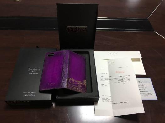 入手困難 希少 ★Berlutiベルリルツテイ★ iphone 7/8 用 アイフォンケース 携帯ケースカバー 　パープル　パティーヌ