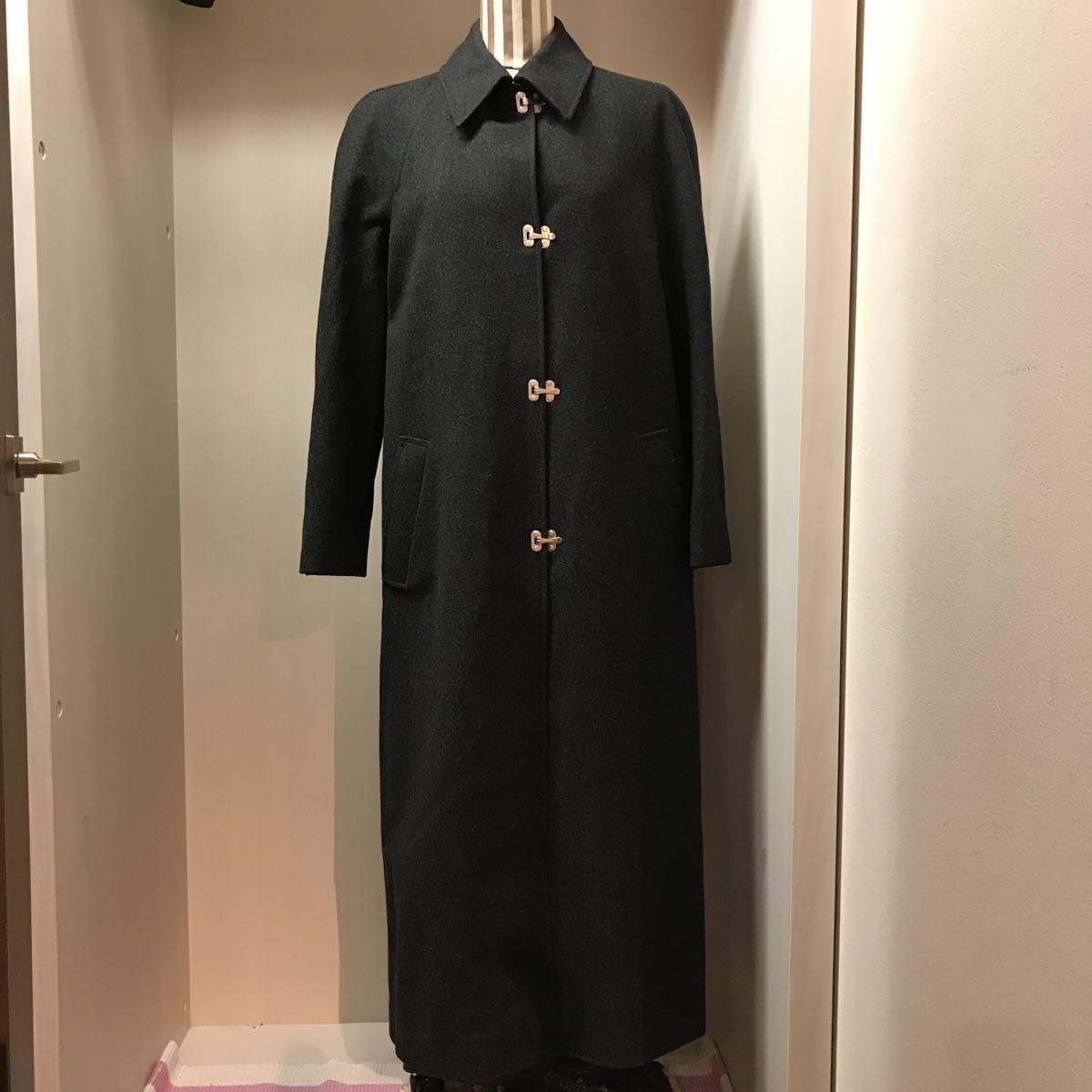 1円 美品 CELINE セリーヌ ロングコート チャコールグレー 38 【公式通販】