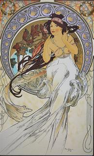 ■ミュシャ 【音楽】 リトグラフ サイン有り エディション有り