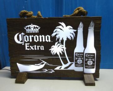 KA777】CORONA Extra コロナエキストラビール ウッド調LEDサイン