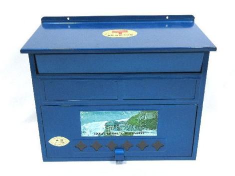未使用品 郵便ポスト 郵便受け 青 郵政省標準規格品 昭和 レトロ