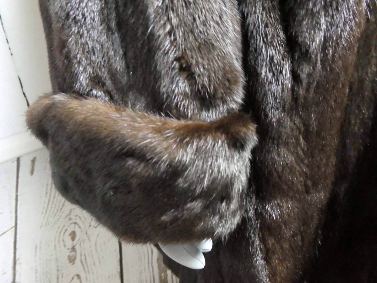 美品 EMBA BLACKGLAMA MINK エンバ ブラックグラマ ミンク 本毛皮 