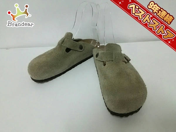 ビルケンシュトック BIRKEN STOCK 靴 サンダル 37 スエード グレーベージュ レディース 美品