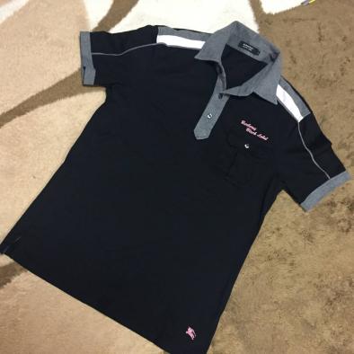 試着のみ　バーバリーブラックレーベル　アルファベット並列　ポロシャツ　3 BLACK LABEL BURBERRY LABEL&frasl;バーバリーブラックレーベルから (バーバリーブラックレーベル (S