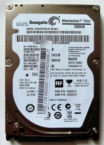 シーゲート　2.5インチ内蔵ハードディスク　SATA 500GB　完動品_1