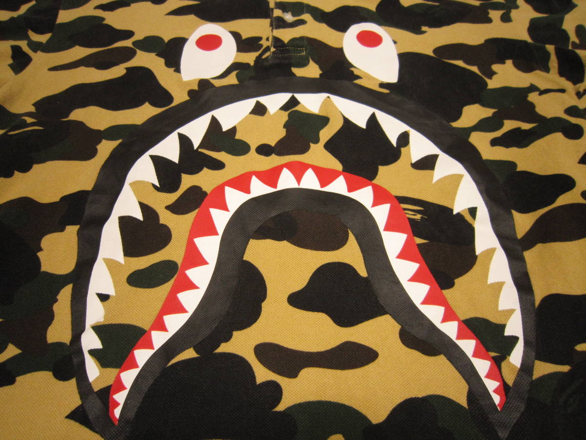 184-80/A BATHING APE/エイプ/迷彩/イエローカモ/シャーク/ポロシャツ