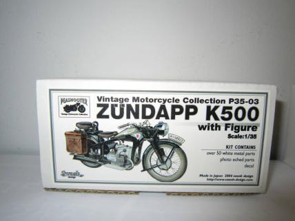 SWASH DESIGN 1/35 ZUNDAPP K500 WW2 独　軍用バイク　ホワイトメタル　レジン　エッチングパーツ　旧パッケージ［セット販売］