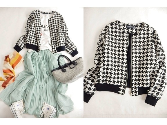  トゥモローランド マカフィー MACPHEE ビッグ千鳥格子ノーカラージップアップブルゾン(ジャンパー、ブルゾン)｜売買されたオークション情報、yahooの商品情報をアーカイブ公開 - オークファ 女性用